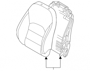 Водительское сидение Infiniti QX50 19-21 с airbag, электро, подогрев, кожа черная, серая строчка, ржавое снизу