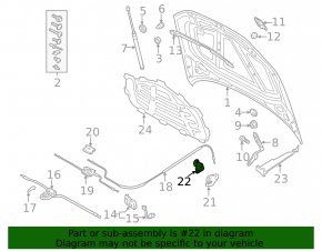 Ручка открытия замка капота салонная Audi A3 22-26