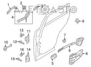 Замок двери задней правой Mazda 3 14-18 BM