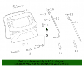 Отбойник двери багажника левый Toyota Sienna 21-26 на двери