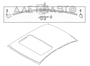 Накладка крыши правая Kia Forte 4d 14-18