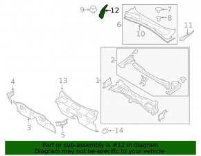 Garnitura grila stergator parbriz stanga Subaru Impreza WRX GH 08-14