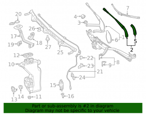 Поводок дворника левый Mercedes C-class W205 15-21