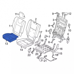 Pernă banchetă spate, rândul 2, dreapta, Ford Escape MK3 13-18, piele neagră