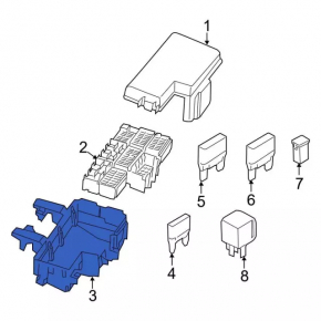 Корпус блока предохранителей подкапотный Ford Mustang mk6 18-23