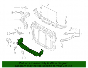 Дефлектор радиатора нижний Mazda CX-9 16-23