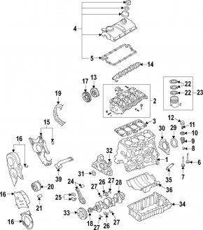 Сальник коленвала VW Passat b7 12-15 USA 2.0 TDI задний