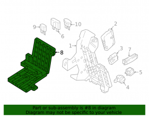 Placa de distributie baterie Audi Q7 16-19 in picioarele pasagerului