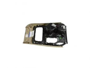 Ornamente consolă centrală cu suporturi pentru pahare Jeep Grand Cherokee WK2 17-22 argintiu, zgârieturi, cromat