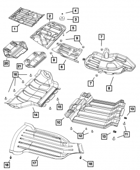 Защита днища левая Jeep Grand Cherokee WK2 14-22 металл