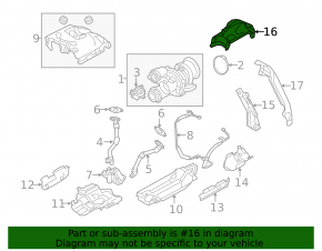 Защита выпускного коллектора BMW X5 F15 14-18 4.4T верхняя правая