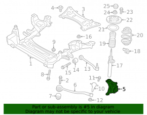 Цапфа передняя левая BMW X3 F25 11-17 standard с шаровой