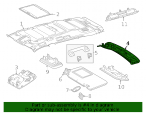 Накладка потолка задняя Toyota Sienna 21-26 серая, царапины