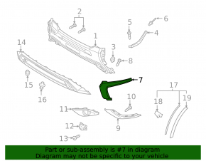 Молдинг переднего бампера хром центральный левый Mitsubishi Outlander 16-22 рест песок, слом креп,царапины, трещины