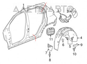 Лючок бензобака с корпусом Chevrolet Equinox 18-24 LYX, LSD