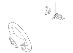 Volan gol Mercedes W167 GLE 350 450 20-23 piele gri închis fără încălzire, cu pete, zgârieturi, lovituri