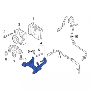 Кронштейн ABS Ford Edge 15-24 нижний