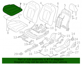Обшивка подушки водительского сиденья Subaru Forester 25-26 ткань темно-серая + светло-серая