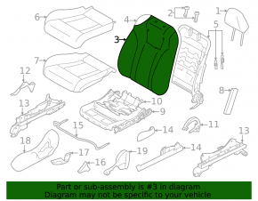 Водительское сидение Subaru Outback 20-22 без airbag, ткань черн, механич, под чистку
