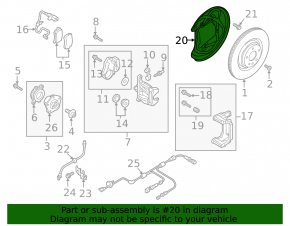 Capac disc de frână spate dreapta pentru Audi A5 F5 17-25 (300mm)