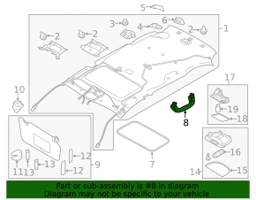 Ручка потолка задняя правая Subaru Outback 15-17 серая