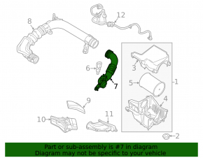 Воздуховод от фильтра Ford Focus mk3 15-18 рест 1.0T 1 часть