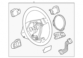 Руль голый Audi A4 B8 08-12 кожа серый, 4 спицы