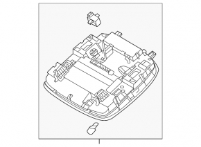 Плафон освещения передний Hyundai Sonata 20-22 без панорамы, с откр. гаража, серый