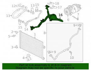 Furtun compresor-încălzire aer condiționat Land Rover Range Rover Velar 18-23 2.0T, 3.0T, 5.0T sub R1234YF
