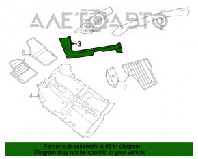 Накладка порога передняя левая Fiat 500 12-19 черная