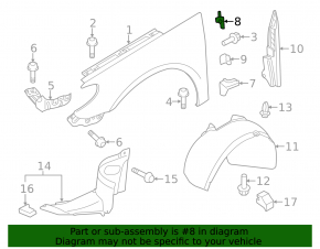 Suport aripă dreapta sus VW CC 09-17
