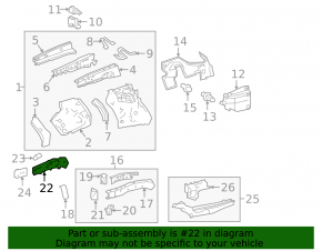 Внешняя часть лонжерона переднего правого Lexus RX300 RX330 RX350 RX400h 04-09