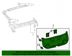 Обшивка двери багажника нижняя Toyota Prius 30 10-15 черн
