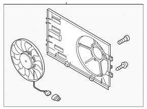 Ansamblu carcasă radiator difuzor VW Touareg 11-16 3.0TDI