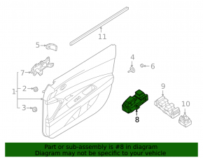 Управление стеклоподъемником передним правым Hyundai Elantra 21-23 темно-серое, manual