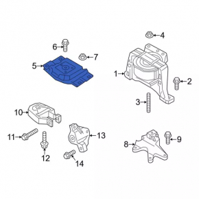 Подушка двигателя левая Ford Escape MK3 15-19 2.5 2.0T 1.5Т микротрещины