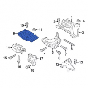 Подушка двигателя левая Ford Escape MK3 15-19 2.5 2.0T 1.5Т микротрещины