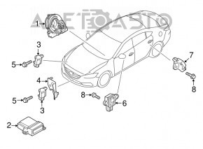 Модуль srs airbag компьютер подушек безопасности Mazda 6 14-16