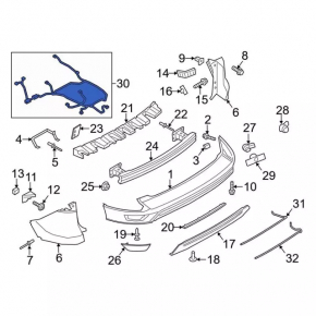 Cablaj bară spate Ford Escape MK3 17-19 pentru 6 senzori de parcare
