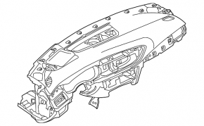 Audi A6 C7 16-18 Restyling Bord Față cu AIRBAG, fără proiecție, maro, finisaj inferior bej, cu finisaj