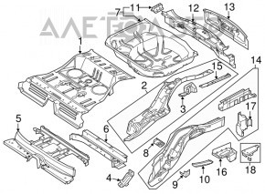Задняя панель Ford Explorer 11-19 2 части