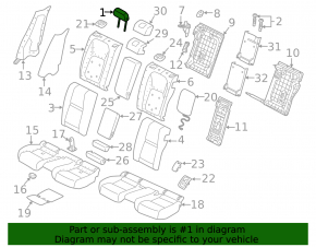 Tetieră spate dreapta, al doilea rând de scaune, Land Rover Range Rover Velar 18-23, piele neagră