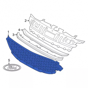 Решетка радиатора grill Ford Escape MK4 23-26 St-line без камеры