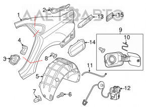 Подкрылок задний левый VW Passat b7 12-15 USA