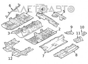 Защита днища передняя правая Nissan Rogue 21-26 US built, надрывы