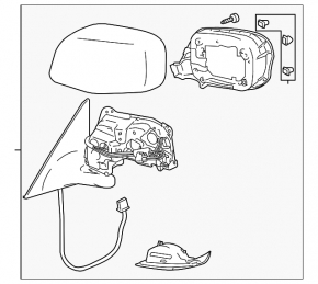 Зеркало боковое правое в сборе Lexus GS300 GS350 GS430 GS450h 06-07 14 пинов, подогрев, черное