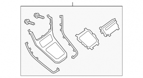 Накладка центральной консоли Nissan Sentra 16-19 черн с хромом, АКПП, царапины