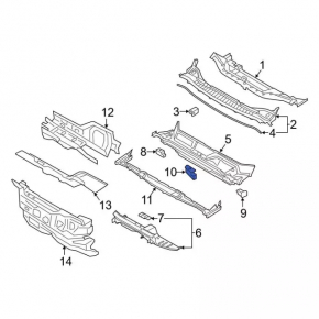 Водосток решетки дворников передний левый Ford Fusion mk5 13-20 центральный