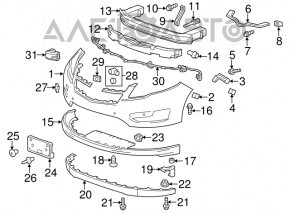 Губа защита переднего бампера Chevrolet Volt 11-15