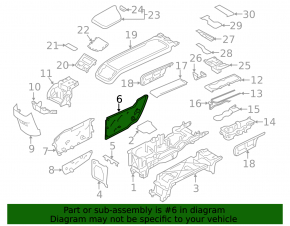 Накладка боковая центральной консоли левая передняя Volvo XC60 18-26 черная